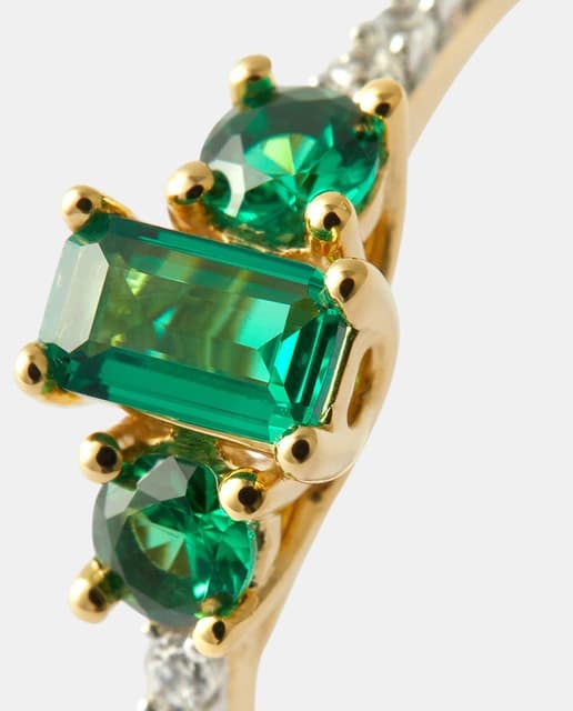 Thumbnail 1 de Anillo de oro con diamante y esmeralda 💍