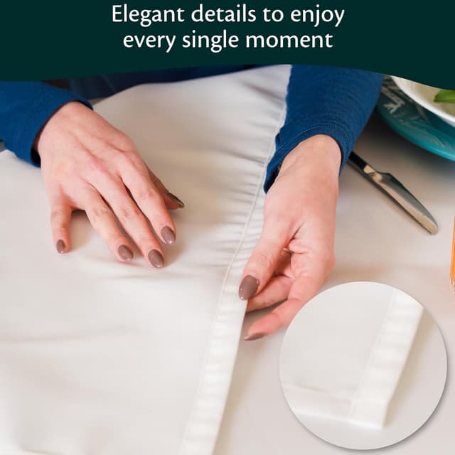 Detalle de Flowen tovaglia antimacchia rettangolare impermeabile bianca 140x180 (Made in Italy)