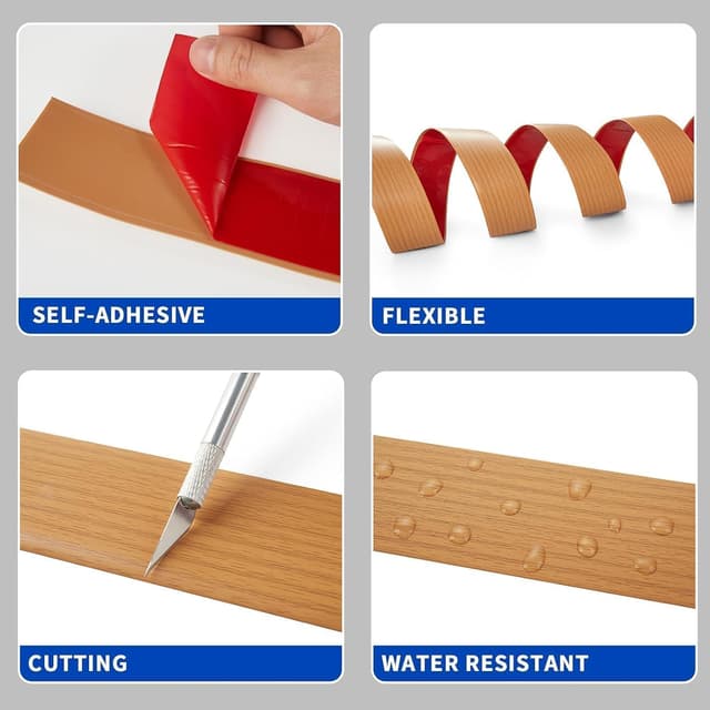 Detalle 2 de PVC floor transition strip 3 m yellow grain