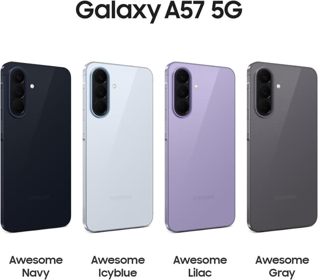 Detalle de Samsung Galaxy A57 5G (Awesome Lilac) – schlankes 5G-Smartphone mit 50-MP-Weitwinkel und IP68