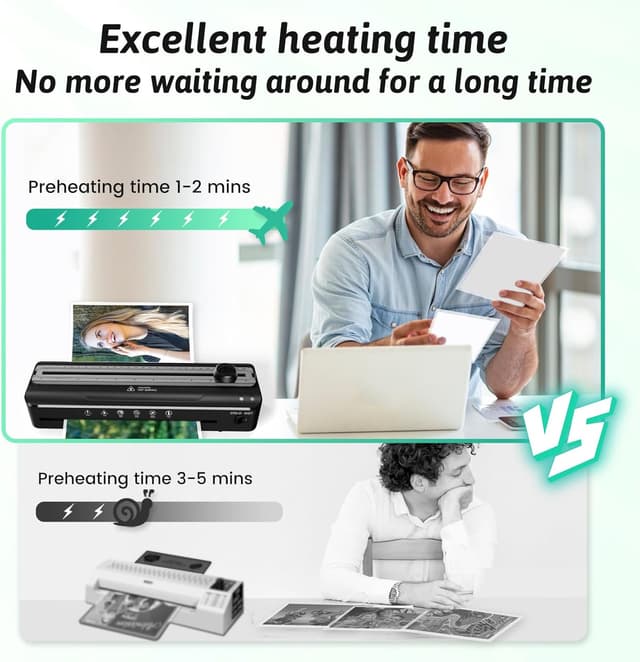 Detalle de MAXDONE A4 4-in-1 Thermal Laminator Kit with Hot & Cold Settings, Pouches, Trimmer & Corner Rounder