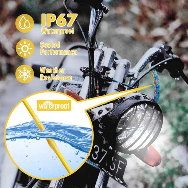 Detalle de Kuject Lötverbinder mit Schrumpfschlauch, 50 Stück (wasserdicht), für 4,0–6,0 mm² / AWG 12–10 (Gelb)