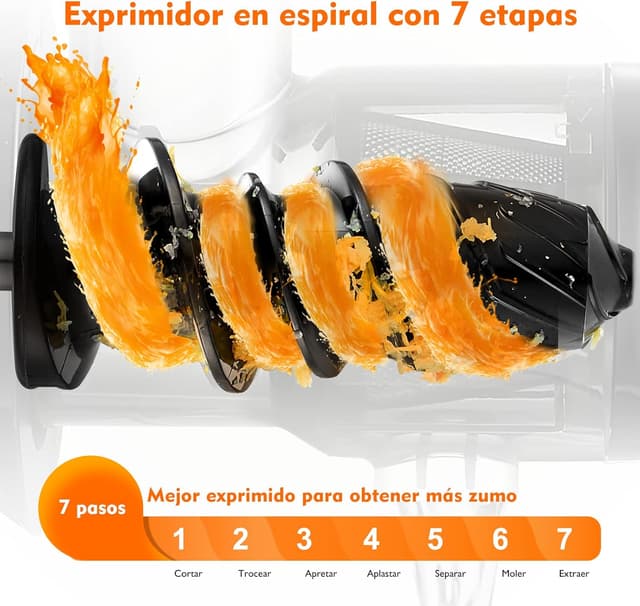 Thumbnail 2 de AMZCHEF Licuadora prensado en frío 🥤 Extractor de zumos y verduras