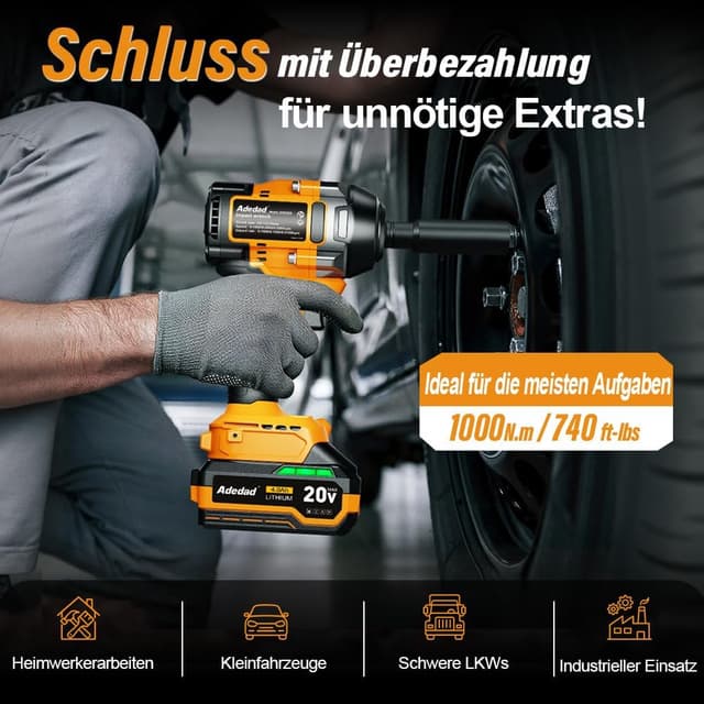 Detalle 2 de Adedad 1.000 Nm Schlagschrauber 1/2 Zoll