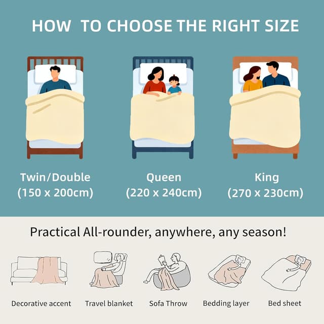 Detalle de Talasily 100% Cotton Waffle Blanket Throw (150 x 200cm) – Orange-red