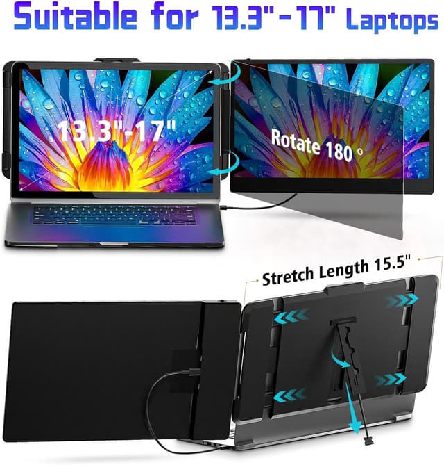 Detalle de Grazz 14 inch IPS laptop screen extender