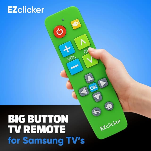 Detalle de Samsung Replacement TV Remote (Green) with Big Buttons for Samsung TVs Only