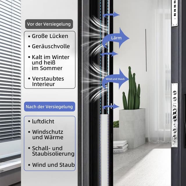 Thumbnail 3 de Dichtungsband Türdichtung D‑Schwarz 6 m 🪟