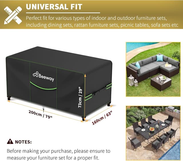 Thumbnail 1 de BEEWAY Garden Furniture Cover 200x160x73cm