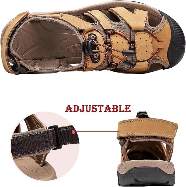 Detalle de ZYLDK Sports closed-toe leather outdoor sandals for men