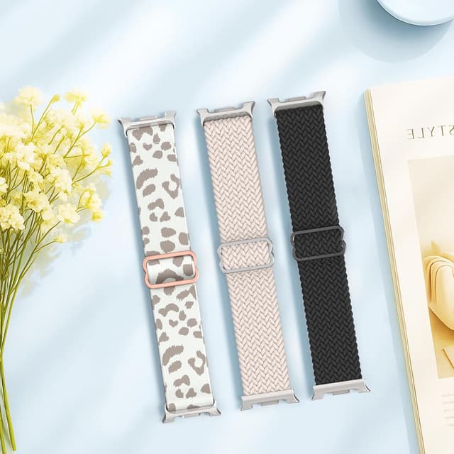 Detalle de Delidigi braided stretchy straps for Samsung Galaxy Watch 8 and Watch 8 Classic (nylon elastic replacement bands)