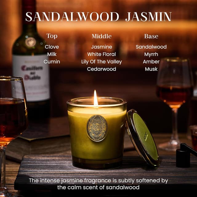 Detalle 2 de M&SENSE Sandalwood Jasmin Scented Candle 260g