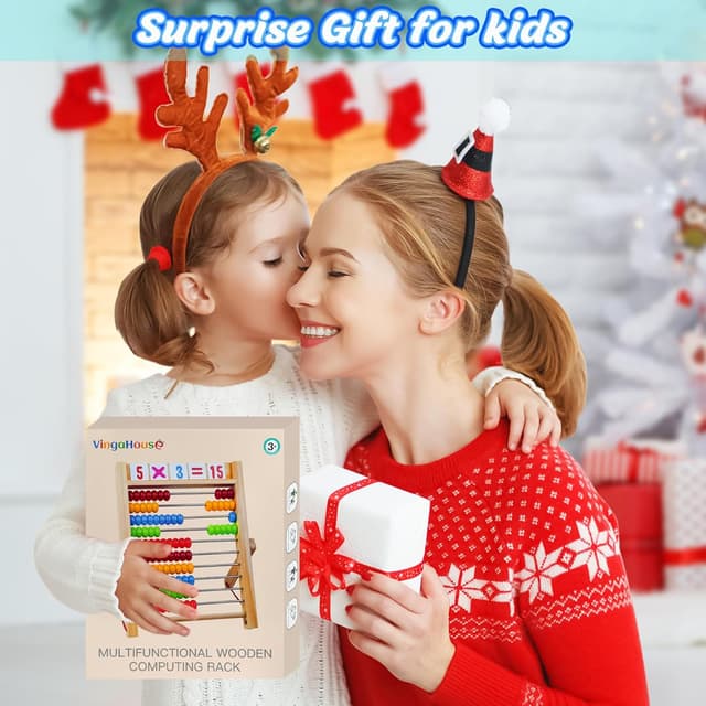 Thumbnail 6 de VingaHouse Grundschule Rechenschieber Abakus mit 100 Perlen, Holz-Zählrahmen und Karten-Set (ab 3 Jahren)