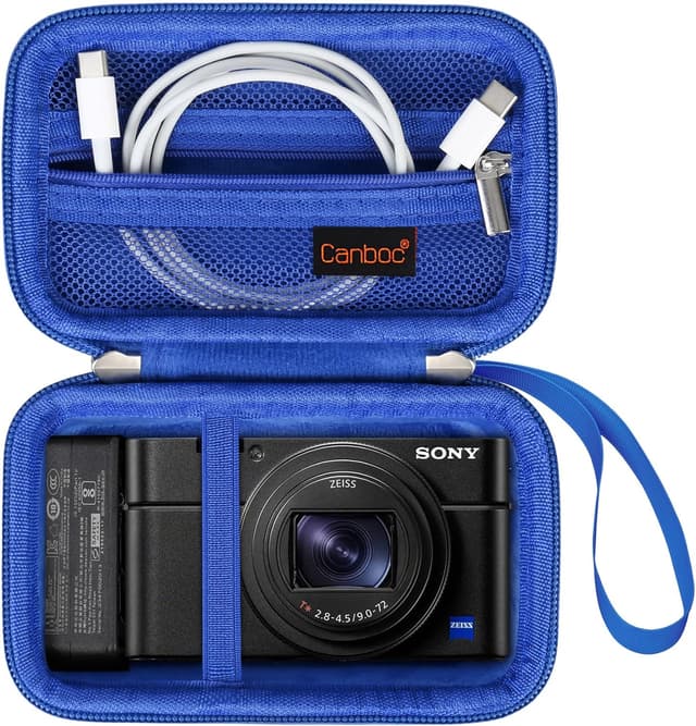 Detalle de Canboc carrying case for Sony RX100 VII / VI / V / IV / III compact cameras (blue)
