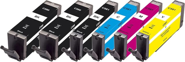 Detalle de Peach C580/581 Spar Pack Plus Druckerpatronen (ersetzen Canon PGI-580 & CLI-581) für Canon Pixma TR/TS
