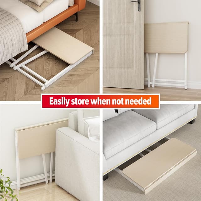 Thumbnail 6 de WOHOMO Folding Desk (Small) 80cm foldable table in oak-style finish