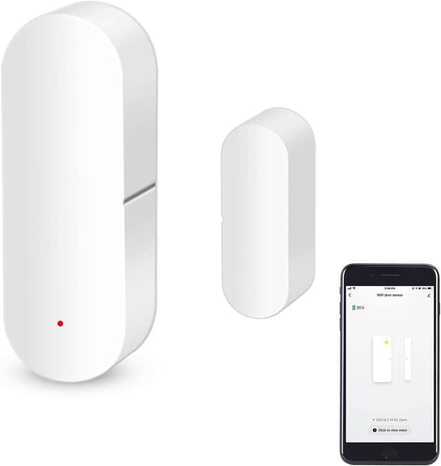 Detalle de Sensore porta WiFi intelligente per finestre e porte, wireless, compatibile Alexa e Google Assistant (1 Pack)