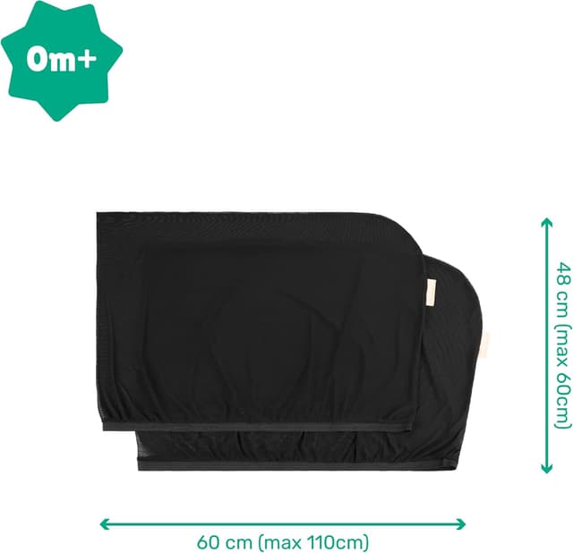 Thumbnail 6 de Badabulle Set di 2 tendine parasole a calza per finestrini auto: bloccano il 99% della luce