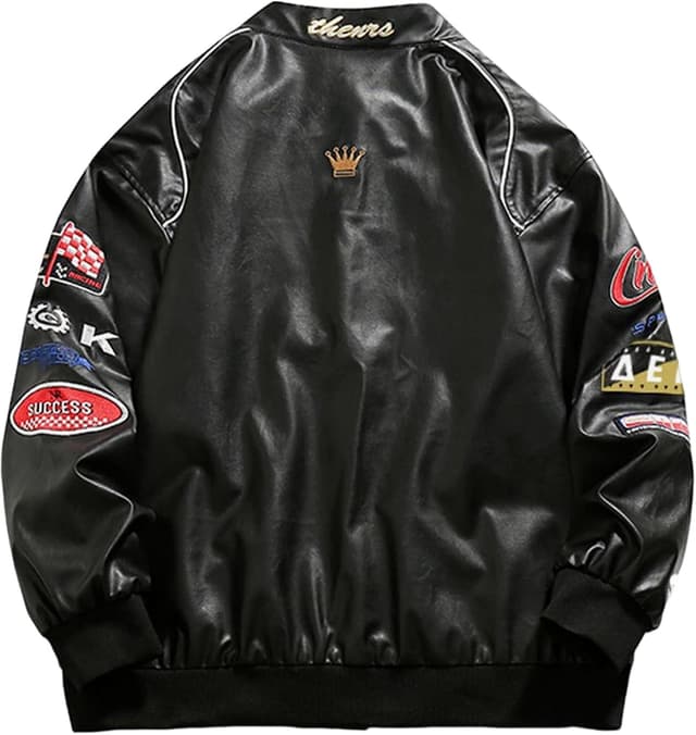 Detalle 2 de Aelfric Eden Faux Leather Racing Jacket