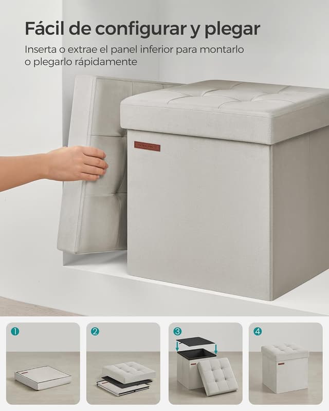 Thumbnail 6 de SONGMICS Puff Almacenaje 43 L 38x38 cm