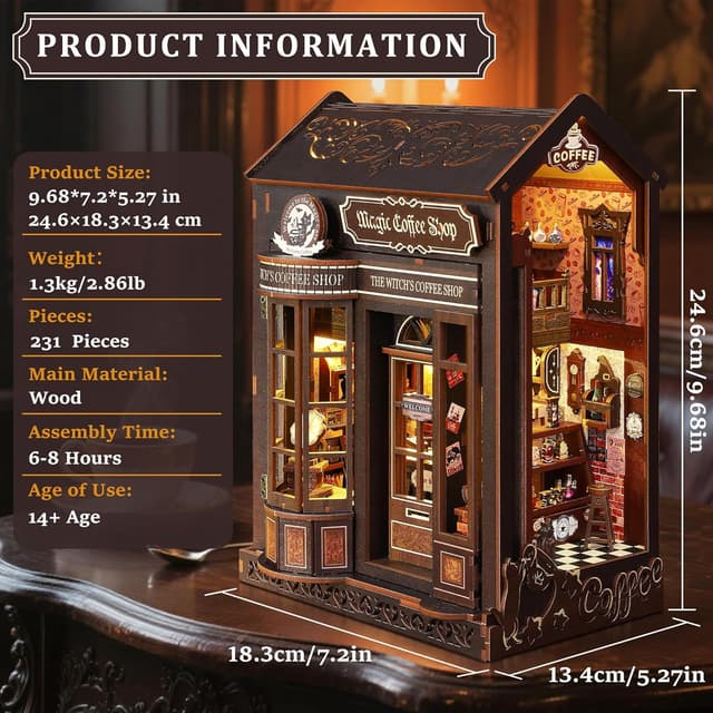 Detalle 2 de LUMYCE Book Nook Kit DIY miniature house with LED light 🏠