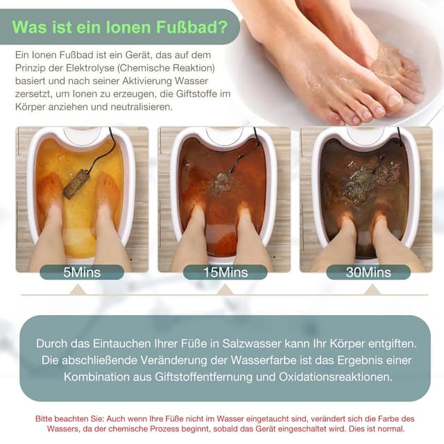 Detalle 2 de Ionen Fußbad für Detox, 30 Minuten Timer