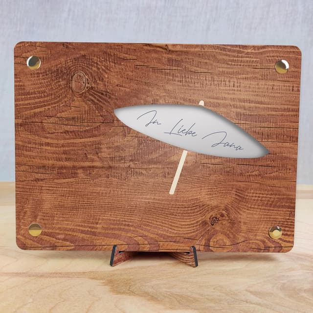 Detalle 2 de Reisegutschein XL Geldgeschenk aus Holz 20x15 cm