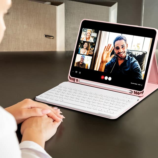 Thumbnail 6 de GKABXY Hülle mit Tastatur für iPad (A16) 10./11. Generation – magnetische Bluetooth-Tastatur, Soft-TPU, QWERTZ, Rosa