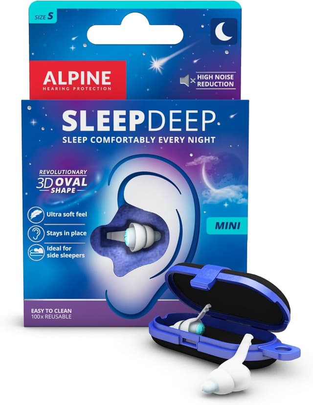 Thumbnail 5 de Alpine SleepDeep Tapones de Oídos para Dormir - S + M/L (2 Pares) - Tapones Antiruido 3D con Gel Supresor de Ruido - Filtros Suaves para Dormir de Lado - Reducen Ronquidos y Ruidos