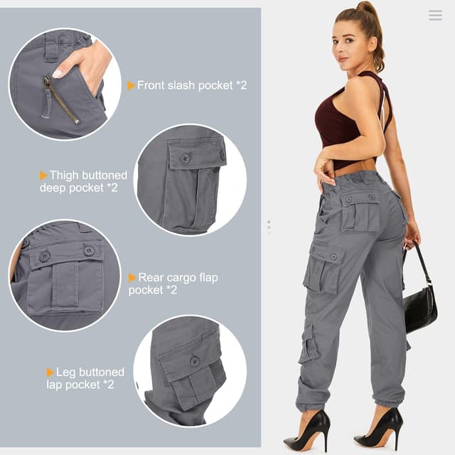 Thumbnail 4 de Alfiudad Women’s Cargo Pants with Pockets — Ripstop Hiking Combat Work Trousers