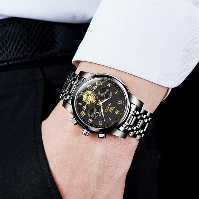 Detalle 2 de OLEVS Herrenuhr mit Quarz, 42 mm Zifferblatt