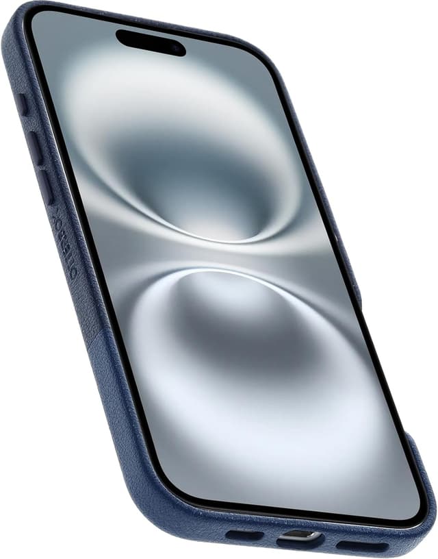 Detalle de OtterBox Leather Alternative Slim MagSafe per iPhone 16 Plus (Azure Oasis) – custodia sottile antiurto