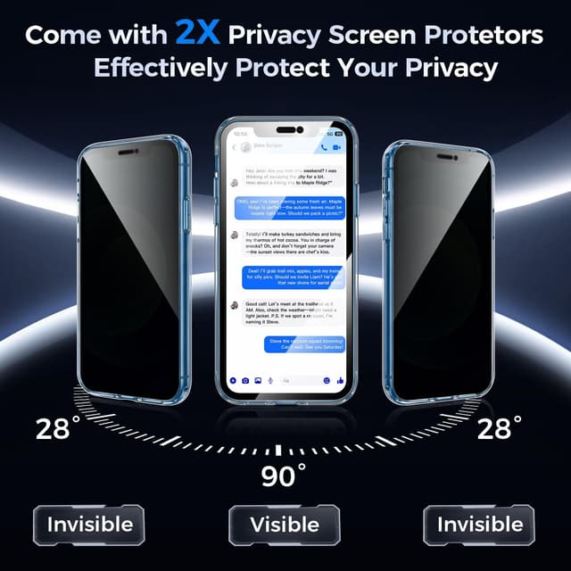 Detalle de Helssitot coque magnétique Mag Safe pour iPhone 12 avec 2 vitres trempées anti-espion