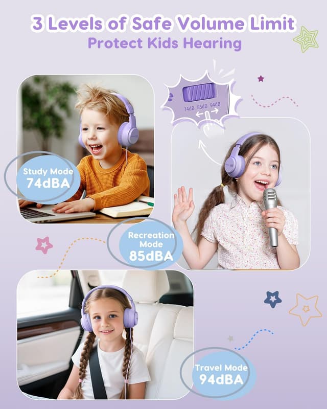 Thumbnail 1 de awatrue Kids Headphones 74db Wired