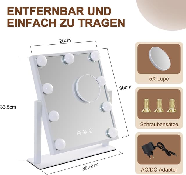 Thumbnail 3 de Mursche Espejo de Maquillaje 9 LED 360°