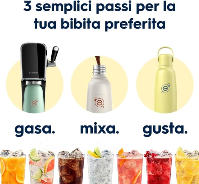 Detalle de Fizz & Go Giallo: borraccia a doppia parete per bollicine (acciaio inox) e compatibile SodaStream Quick-Connect
