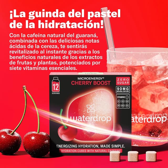 Thumbnail 2 de waterdrop® Microdrink Energy Drink 90mg Cafeína Cereza 🍒