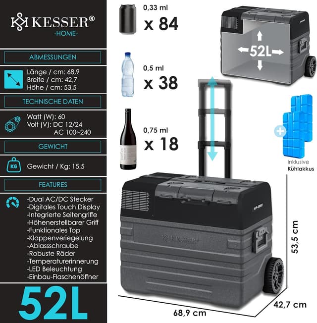 Thumbnail 6 de KESSER Kompressor Kühlbox 52L