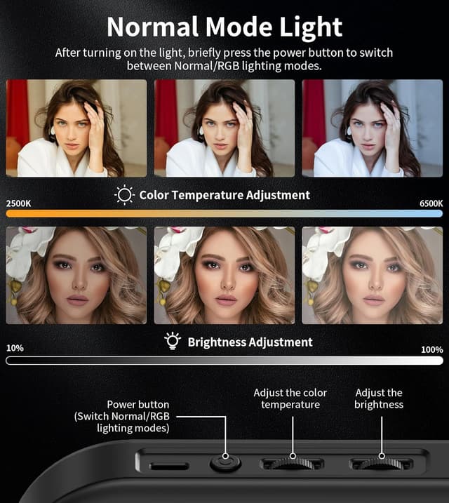 Detalle de TONEOF Magnetic 6000mAh RGB Ring Light