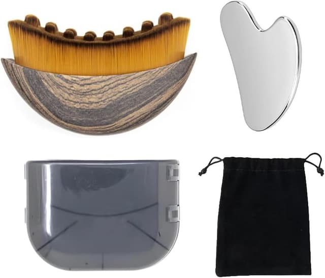 Detalle de BRTNUP Lymphatic Drainage Brush & Gua Sha for Face (chin & jawline sculpting)