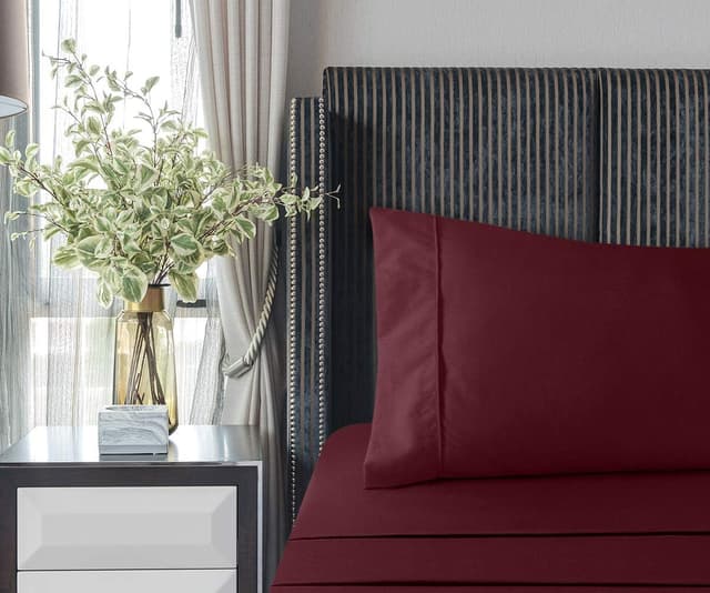 Thumbnail 3 de Utopia Bedding Sábanas 4 Piezas 180x200 - Burdeos