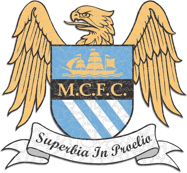 Detalle de Iconic Puzzles Manchester City Retro Logo, puzzle di legno sostenibile taglia S (150 pezzi)