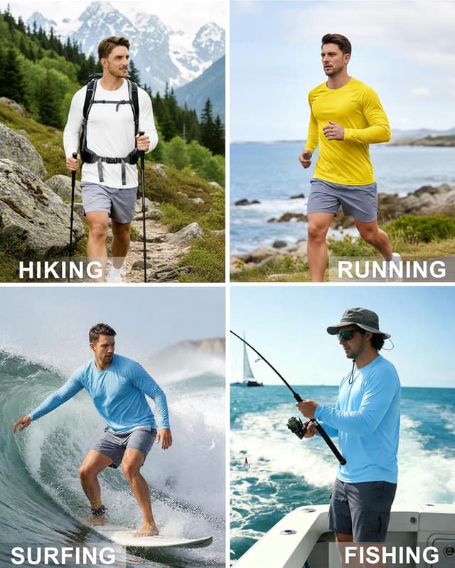 Detalle 2 de MAGCOMSEN Men’s Sun UV Protection Long Sleeve T-shirt (UPF 50+) for Outdoor Use