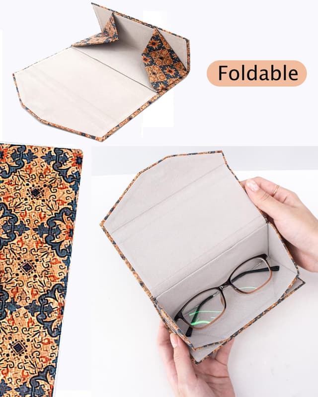 Detalle de Boshiho Brillenetui veganes Korkformat 16×7×6 cm