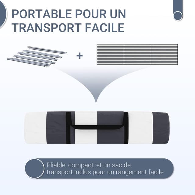 Detalle de Outsunny Paravent brise-vent de camping pliable 540 x 150 cm (gris et blanc)