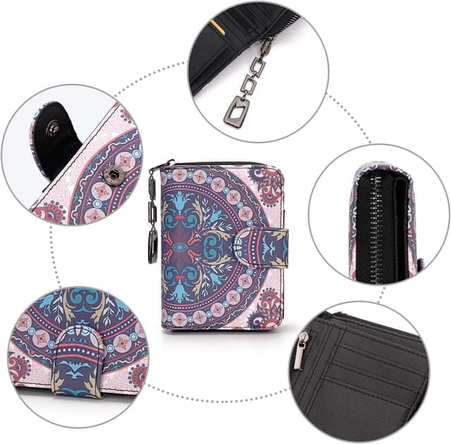 Detalle 2 de Mini portefeuille femme motif mandala 10,2 x 13,5 cm