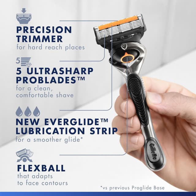 Detalle 2 de Gillette ProGlide Men’s Razor (8 blades) with FlexBall and anti-friction blades