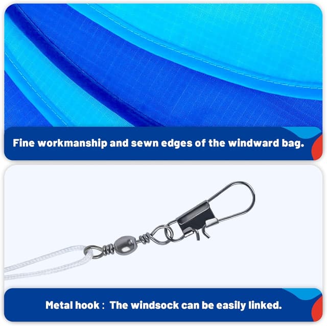 Detalle de SGftre Fisch-Windsack (3er-Set) – wetterfester Windsack für Garten, Balkon, Strand & Boot