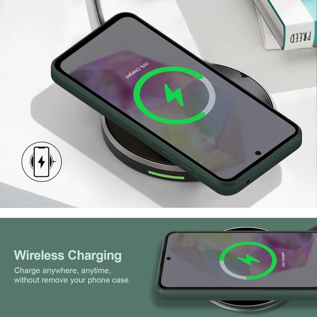 Thumbnail 6 de Btstring Silikonhülle für Samsung Galaxy A35 – Ganzkörper-Case mit weichem Mikrofaserfutter (Grün)