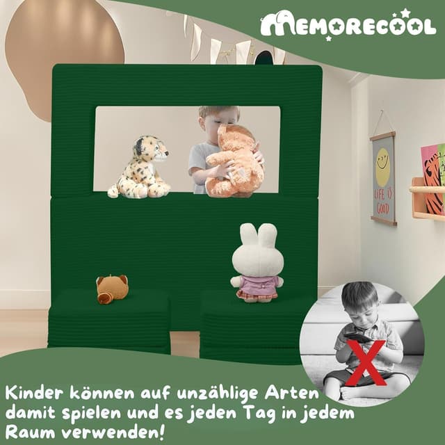 Thumbnail 4 de MeMoreCool Kindersofa aus Cord Grün